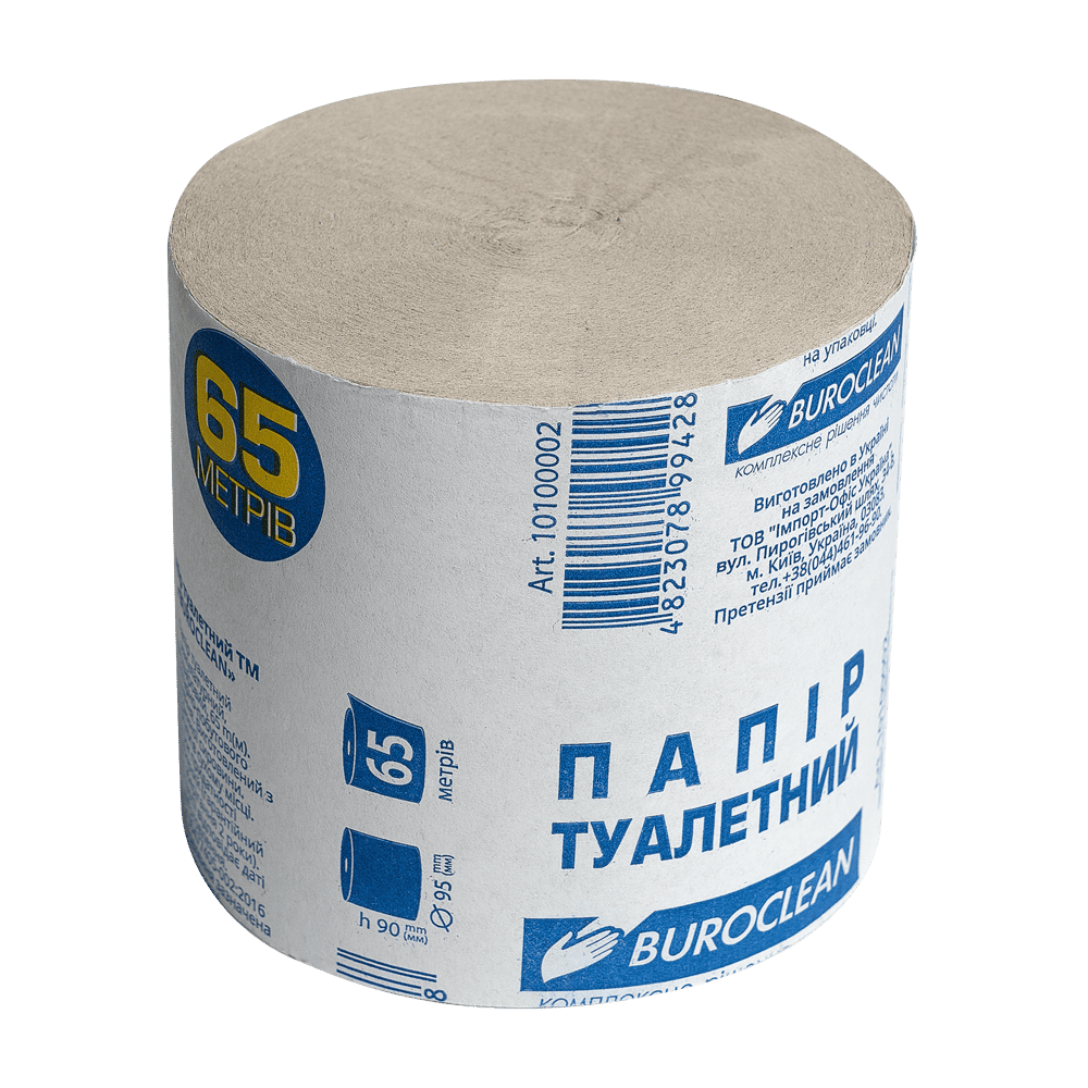 Папір туал. макул.,"BUROCLEAN", 65 метрів, без гільзи, сірий 10100002